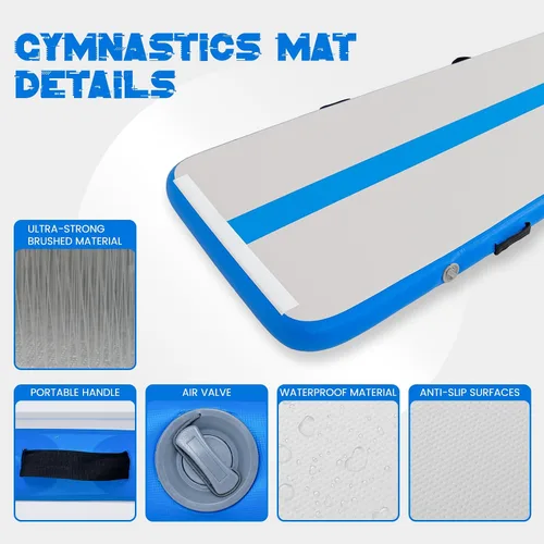 Vista 4 de Tuxedo Sailor Inflatable Gymnastics Tumbling Mat Tumble Track Thickness Floor Mat With Electric Air Pump for
