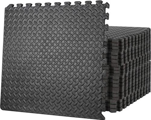 Vista 11 de Tapete de ejercicio de 6 azulejos con azulejos de espuma EVA entrelazados para ejercicio, artes marciales mixtas, gimnasia y gimnasio en casa, suelo