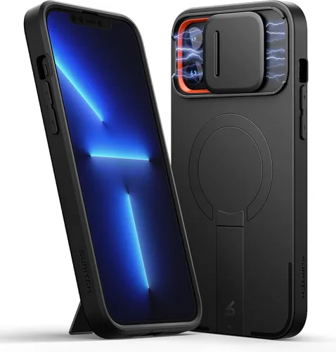 Vista 40 de SURITCH Funda para iPhone Air con cubierta de control de cámara, funda deslizante para cámara y soporte ajustable, compatible con MagSafe, a prueba