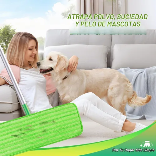 Vista 5 de Paquete de 4 almohadillas de microfibra para trapeadores Swiffer XL, reutilizables, para mopa húmeda y seca, compatibles con Swiffer Sweeper XL