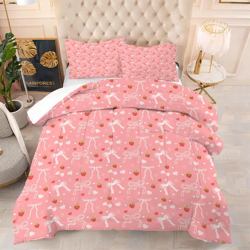 Vista 8 de kxry Lindo juego de edredón de niña negra, juegos de ropa de cama individual de niña afroamericana para niños, bonito edredón de nubes estrelladas