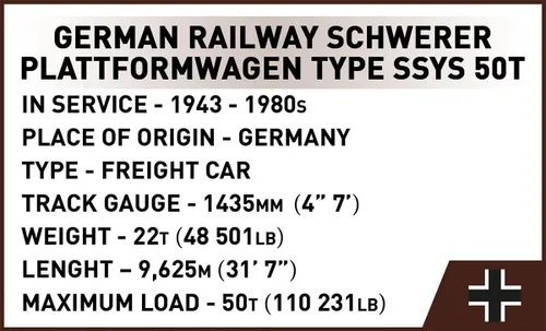 Vista 10 de COBI Historical Collection WWII Schwerer Plattformwagen Type Ssys, 424 piezas
