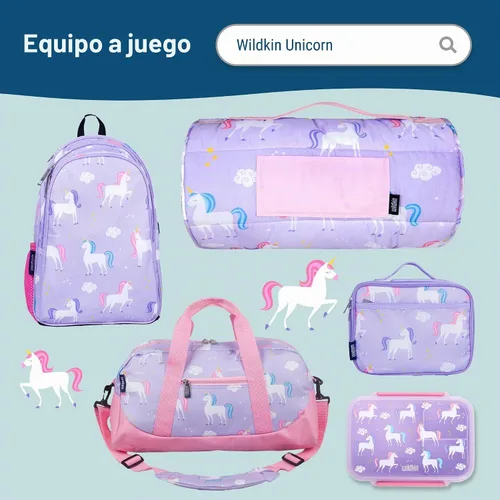 Vista 7 de Wildkin Botella de agua Tritan para niños de 16 onzas con tapa de popote a Unicornio