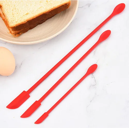 Vista 2 de Mini espátula de silicona, 6 espátulas para tarros, cuchara de silicona reutilizable de doble extremo para cocina y belleza