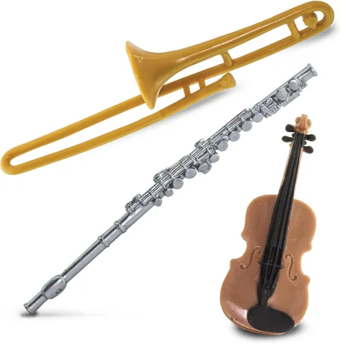 Vista 5 de Safari Ltd Instrumentos Musicales TOOB - Figuras: Trombón, Flauta, Saxofón, Guitarra, Violín, Cuerno, Trompeta, Clarinete - Juguetes Educativos