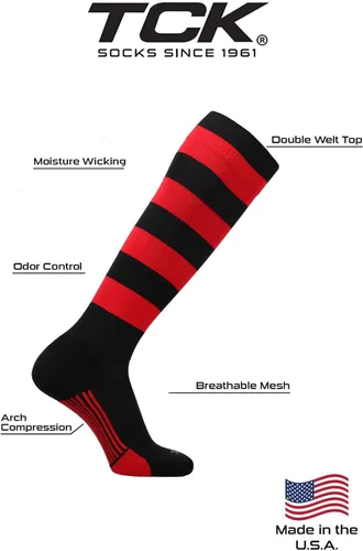 Vista 11 de TCK Winger Hoop - Calcetines de rugby con rayas para hombre