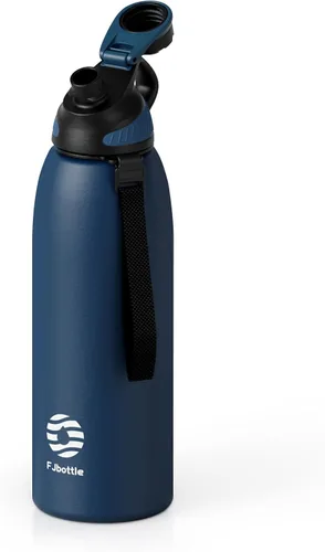 Vista 24 de Fjbottle Botella de agua aislada de acero inoxidable, botellas de agua a prueba de fugas de 32 onzas, vaso reutilizable de hielo, jarra de vacío