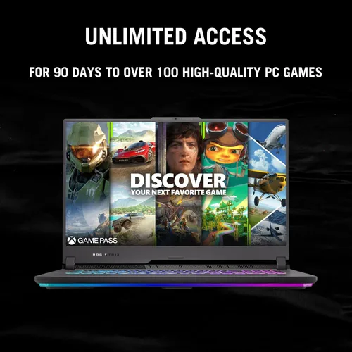 Vista 9 de ASUS ROG Strix G17 - Laptop para juegos, 17.3 pulgadas FHD 1920 x 1080 144Hz, AMD Ryzen 9 7845HX, GeForce RTX 4070, 4GB DDR5 RAM, 1TB PCIe M.2 SSD