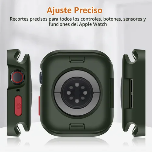 Vista 6 de Estuche Resistente Compatible con Apple Watch Case 41mm 40mm Series 9/8/7/6/5/4/SE3/2/1, Funda Protectora Amortiguadora de TPU Flexible y Suave