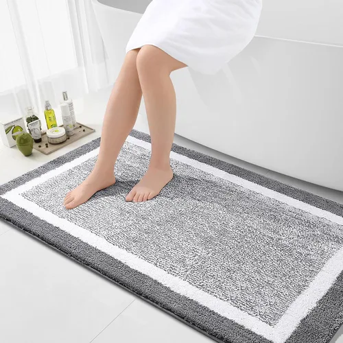 Vista 30 de OLANLY Alfombras de baño 24x16, tapetes de baño extra suaves y absorbentes de microfibra, antideslizantes, lavables a máquina, secan rápido