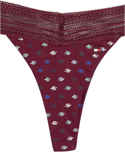 Vista 2 de Tommy Hilfiger Womens Cotton Lace Thong Underwear Panties Multi-Pack