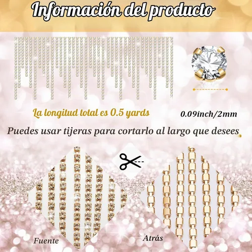 Vista 2 de Cinturón con flecos de diamantes de imitación con cuentas y cadena de borlas de diamantes para jeans, accesorios de ropa, decoración de bricolaje