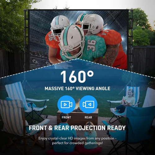 Vista 2 de Pantalla de proyector para exteriores de 200 pulgadas con soporte, pantalla grande portátil 200-inch giant projector screen with heavy-duty 32mm