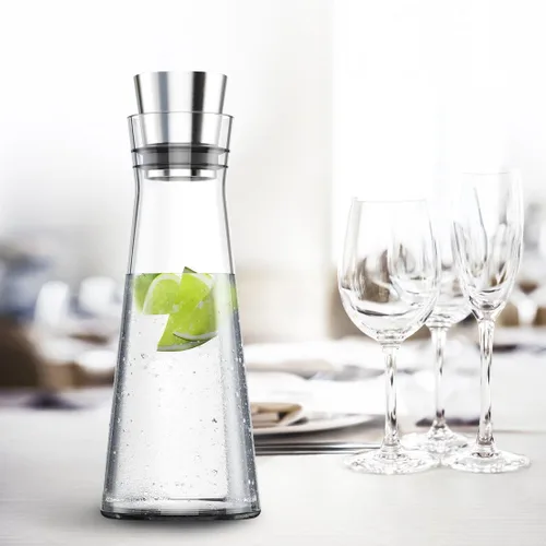 Vista 5 de Emsa Flow Slim 515675 - Jarra de cristal refrigerante (apertura automática), cristal y acero inoxidable