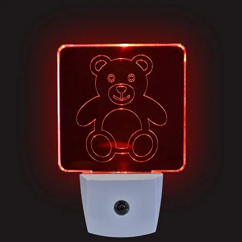 Vista 3 de Spectra479 - Luz nocturna LED roja tenue para dormitorios y baños [paquete de 2] - BioRhythm Safe - (Teddy Bear)