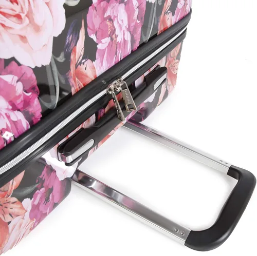 Vista 7 de Bebe Marie 21 Hardside Spinner Equipaje Estampado negro floral BE-PC-7121-BKFP