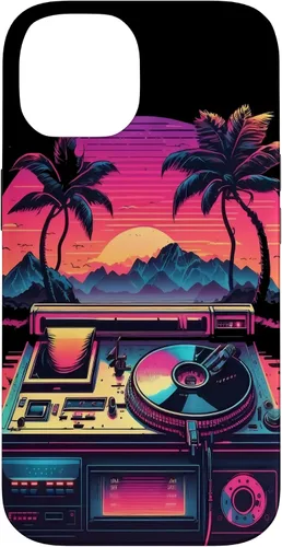 Vista 4 de AV Technician Turntable Audio Sound Record Vinyl Synthwave Case for iPhone 15 Plus