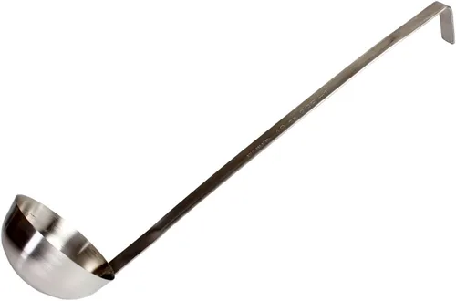 Vista 9 de TrueCraftware - Cucharón de acero inoxidable de 1 onza con mango largo con gancho, cuchara medidora pequeña de grado comercial para salsa de sopa
