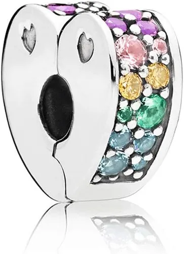 Vista 8 de ARTCHARM Collar de cadena de seguridad con cierre de amor, cuentas de corazón de plata de ley 925, ajuste de pulsera de estilo europeo 2