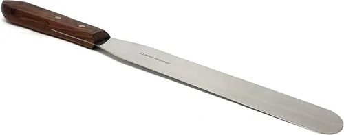 Vista 14 de A2Z SCILAB Cuchillo de mantequilla con mango de madera, espátula de glaseado para pasteles, herramienta de decoración de pastelería, acero