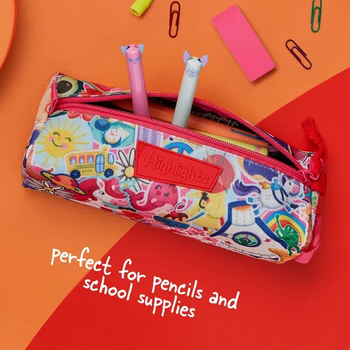 Vista 5 de Highlights - Paquete de suministros escolares de unicornio para niños, paquete de 3 piezas con mochila de unicornio de 17 pulgadas, estuche