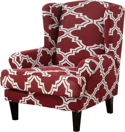 Vista 13 de GULI Wingback - Funda para silla de 2 piezas, fundas para silla de sillón, fundas de elastano para sofá, protector de muebles, lavable a máquina
