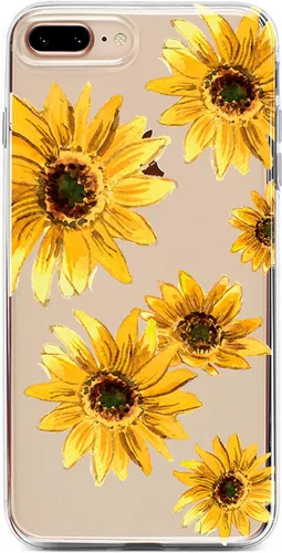 Vista 4 de Casely Funda para iPhone 6/7/8 Plus Bosque floral Flor de cerezo rojo Diseño clásico ultra delgado Flor de cerezo rojo floral