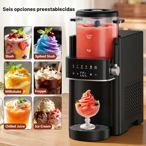 Vista 3 de Máquina para granizar, máquina de helados, máquina de granizado para el hogar y las familias, no necesita hielo con enfriamiento rápido y control