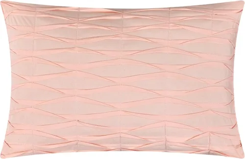Vista 4 de Chic Home Shefield Geometric Gold Tone Metallic Lattice Pattern Print Bedding-Decorative Pillows Shams Included, King, Blush