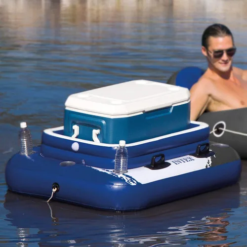 Vista 5 de Intex 58821EP Inflatable Mega Chill II 72 Can Beverage Cooler Float w/ Lid