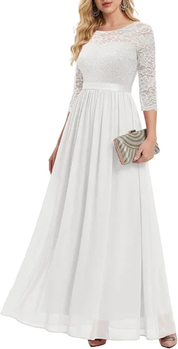 Vista 20 de BeryLove Vestido formal de manga larga para mujer, invitada de boda, madre Rubor