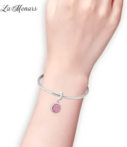 Vista 2 de La Menars Dijes de piedra de cumpleaños de color para pulseras de plata de ley 925, dijes de corazón para collares, regalos de cumpleaños