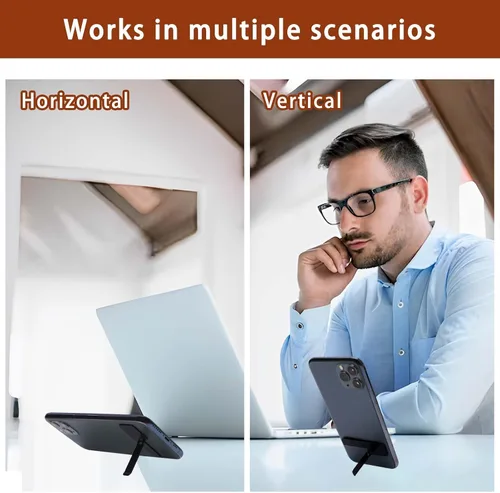 Vista 5 de KALIONE 3 soportes invisibles ultrafinos para teléfono, soporte ajustable vertical y horizontal para teléfono, compatible con cualquier teléfono