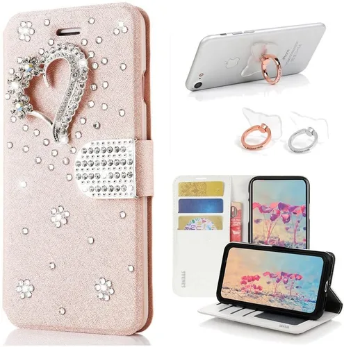Vista 10 de Bling - Funda tipo cartera compatible con iPod Touch 5/iPod Touch 6, elegante, 3D hecha a mano, S-Link, funda de piel con diseño de mariposas