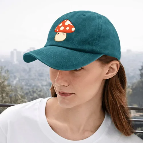 Vista 5 de Baseball Caps Smiling Mushroom Baseball Caps for Women Vintage Hats Adjustable