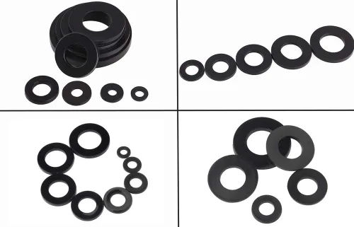 Vista 2 de Kit surtido de arandelas planas de nailon negro, 450 unidades, para tornillo M2 M2.5 M3 M4 M5 M6 M8