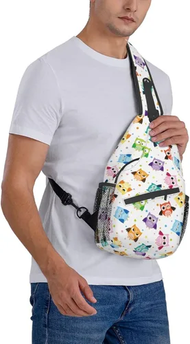 Vista 7 de SURERUIM Mochila ligera para el pecho, mochila cruzada para hombres y mujeres, linda mochila para gimnasio, deportes, viajes, senderismo, Fondo