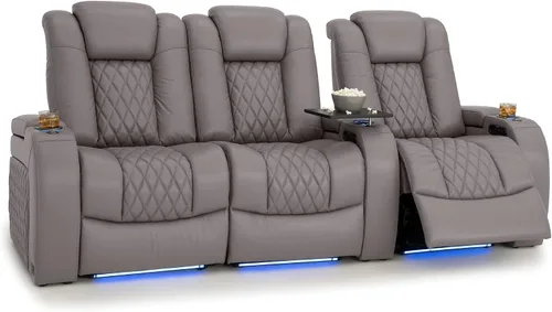 Vista 19 de Seatcraft Asiento de cine en casa Diamante Marrón Reclinable Individual