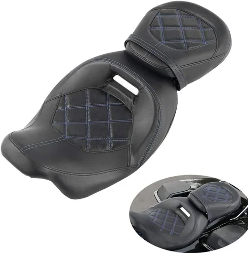 Vista 34 de TCT-MOTORPARTS Driver Rider - Almohadilla de respaldo para Harley Touring 2009-2023 Road King Street Road Electra Glide Ultra Black Stitching