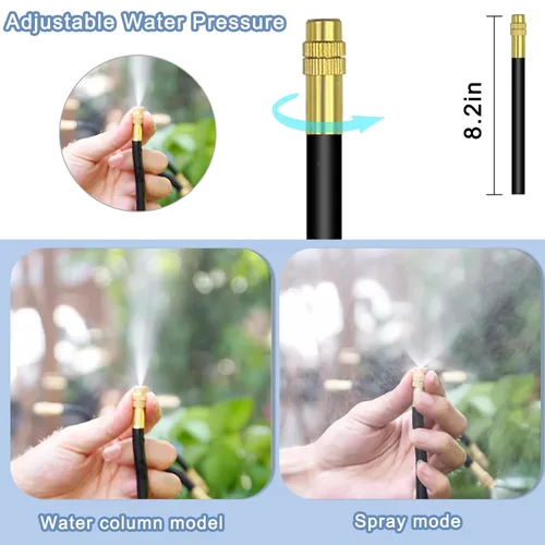 Vista 3 de Kit de riego por goteo de 49.21 pies, sistema automático de riego por goteo, sistema de riego de jardín flexible de 360°, sistema de riego de jardín