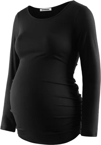 Vista 19 de GINKANA Camiseta de béisbol para mujer, cuello redondo, manga raglán floral, camiseta superior de maternidad, blusa para embarazo Esqueleto A-glow