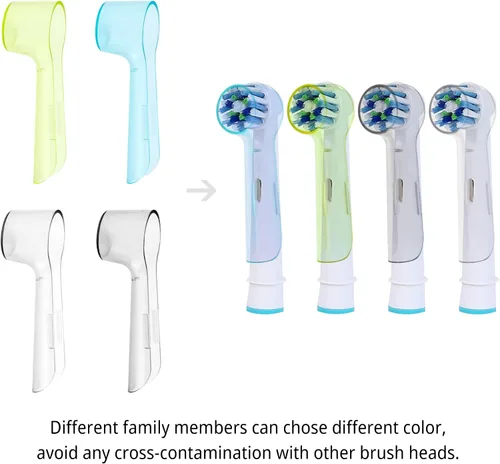 Vista 3 de 2 tapas para cepillos de dientes eléctricos, cubiertas de cabeza de cepillo de dientes eléctrico compatibles con cabezales Oral B