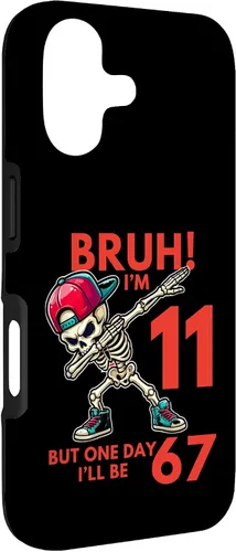 Vista 3 de Bruh I'm 11 But One-Day I'll Be 67 Retro 11th Birthday - Carcasa para iPhone 17