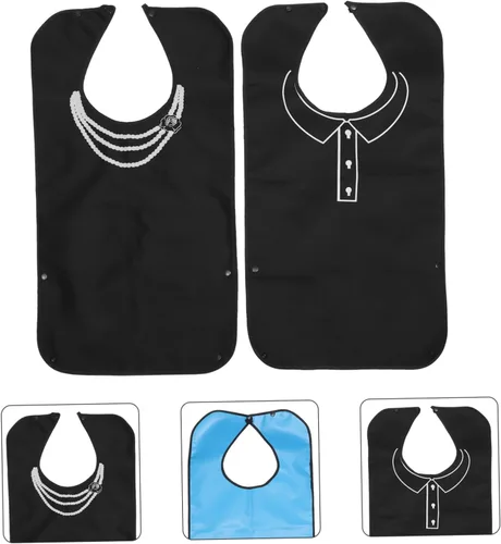 Vista 8 de Juego de 2 baberos para adultos para mujeres, baberos baberos para hombres, materiales portátiles de enfermería, respetuosos con la piel