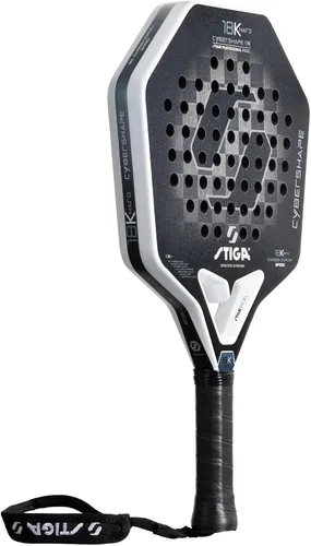 Vista 3 de STIGA Raqueta de pádel 18K Hard Cybershape de fibra de carbono, hoja de pádel defensiva para jugadores controlados de alta velocidad avanzados