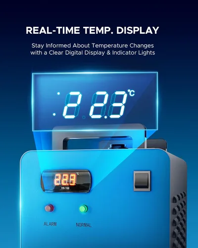 Vista 4 de OMTECH Enfriador de agua industrial 9L 2.6gpm CW-3000 enfriador de agua para 40W K40 CO2 grabado láser y máquinas de corte, sistema de refrigeración