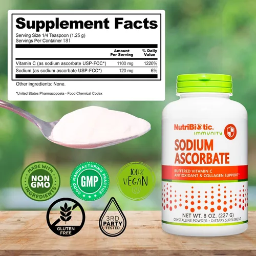 Vista 5 de Nutribiotic - Polvo cristalino atenuado de ascorbato de sodio, 728177004507, 1, 1
