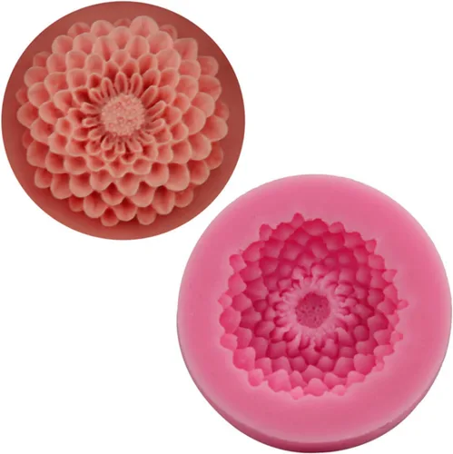 Vista 4 de 2 Piezas Pequeño Molde de Girasol de Silicona para Decoración de Fondant, Chocolate, Caramelo, Pastel, Vela, Jabón, Hornear, Pasta de Polímero
