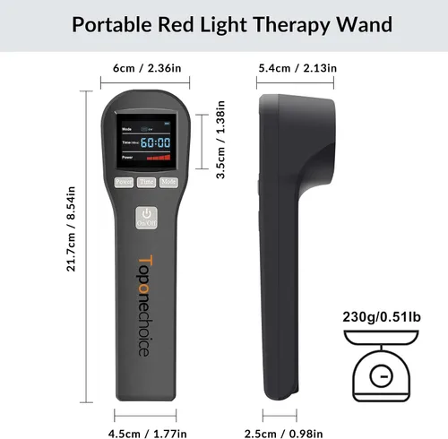 Vista 7 de Dispositivo de terapia de luz roja - 4x808nm+16x650nm Terapia de luz infrarroja cercana para alivio del dolor muscular articular, terapia infrarroja