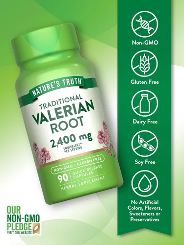 Vista 3 de Nature's Truth Raíz de Valeriana 1200 mg Suplemento 90 ea (Paquete de 3)
